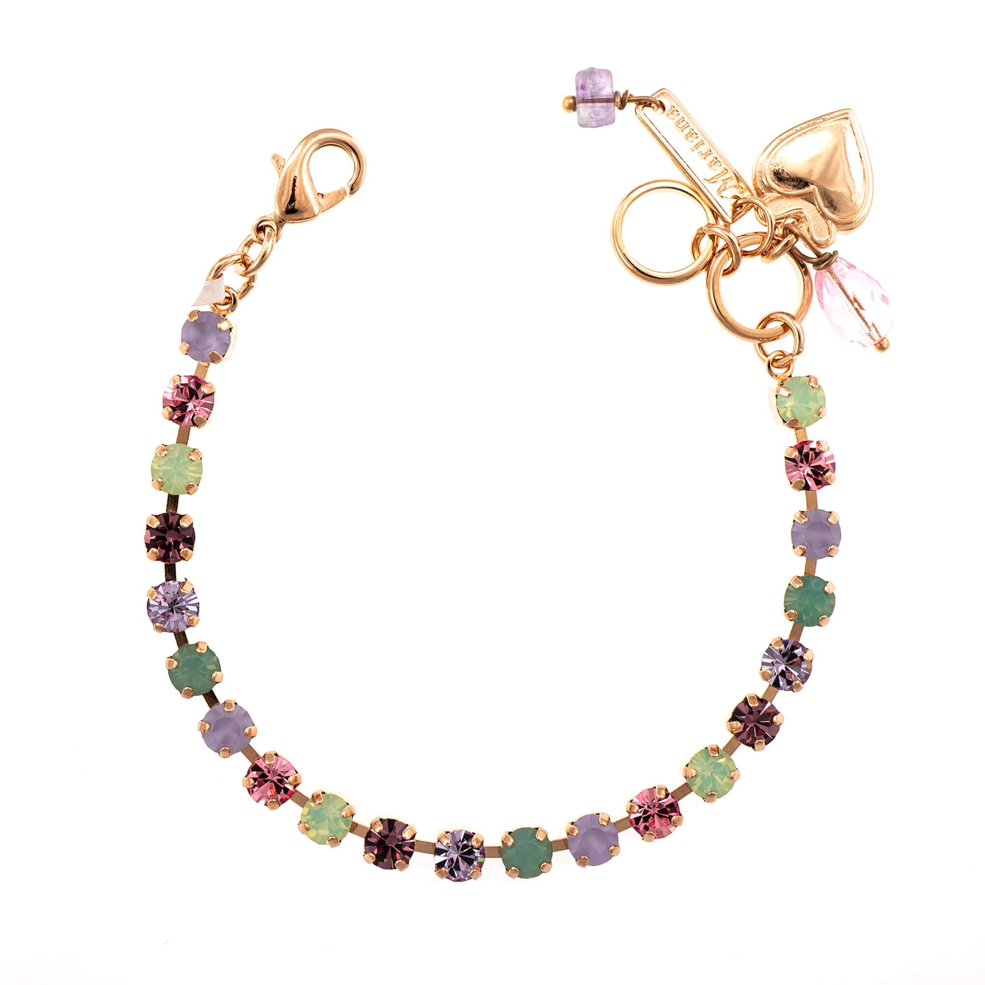 Bratara placata cu Aur roz de 24K, Cristale, Lavender - Botanica by Roxannes - Mariana Jewellery, Multicolor 4000-1910RG