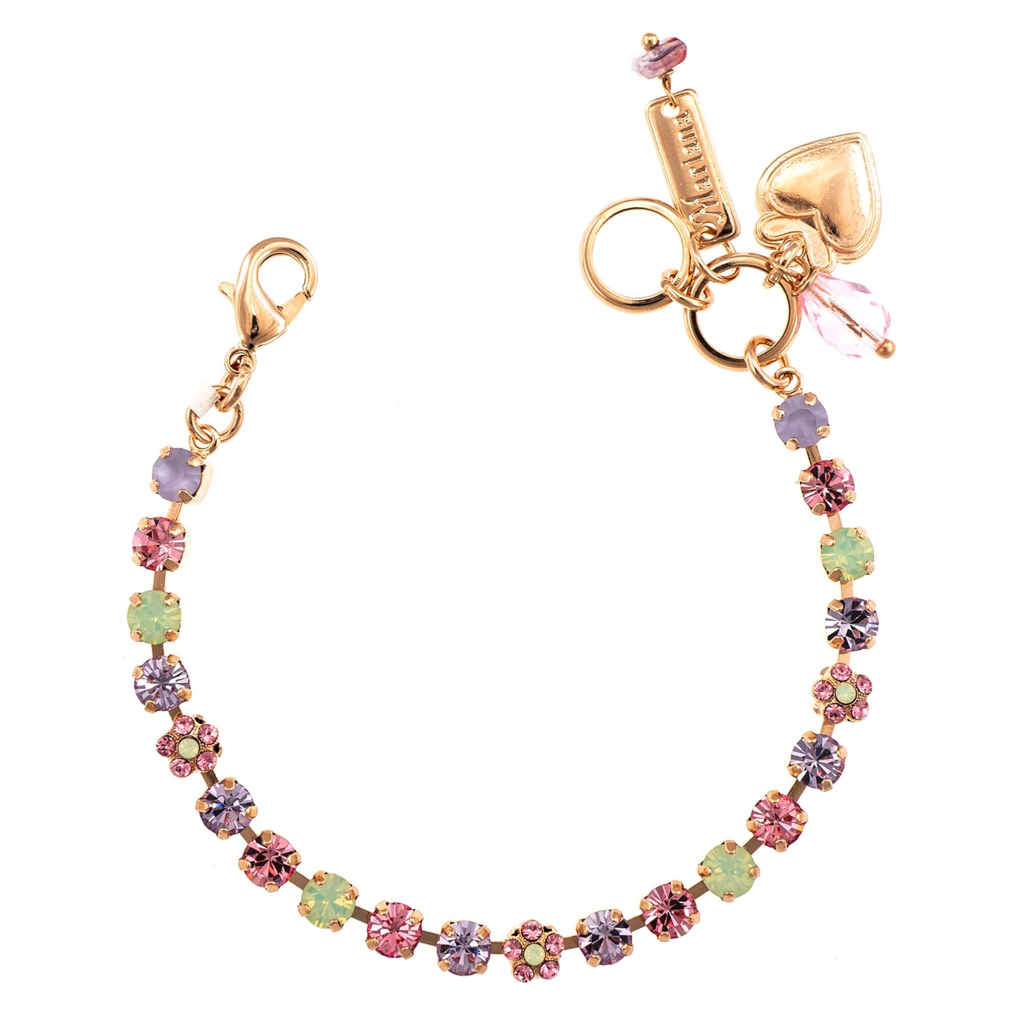Bratara placata cu Aur roz de 24K, Cristale, Lavender - Botanica by Roxannes - Mariana Jewellery, Multicolor 4008-1910RG