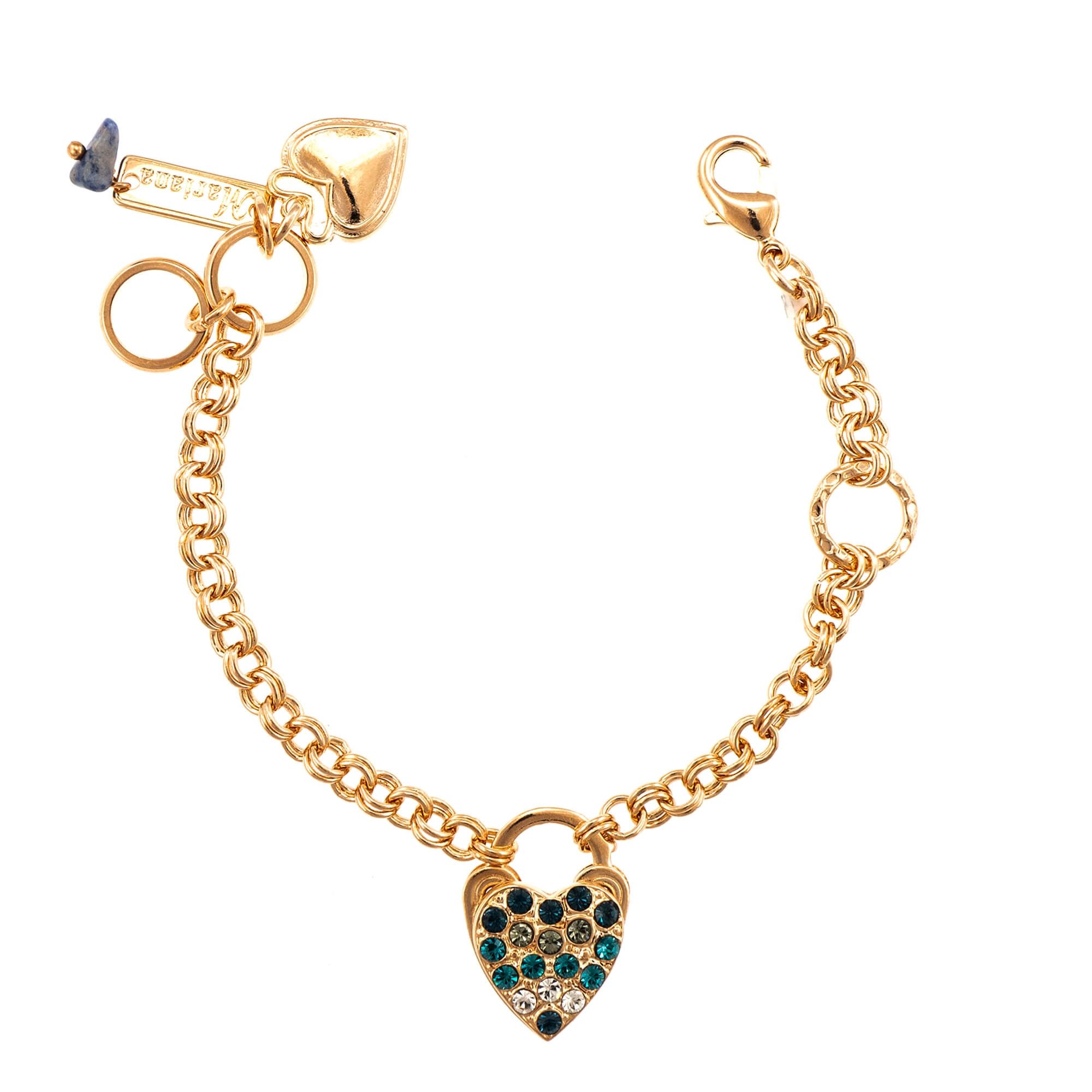 Bratara placata cu Aur roz de 24K, Cristale, Nightfall - Mystique by Roxannes - Mariana Jewellery, Albastru 4019/5-1114RG