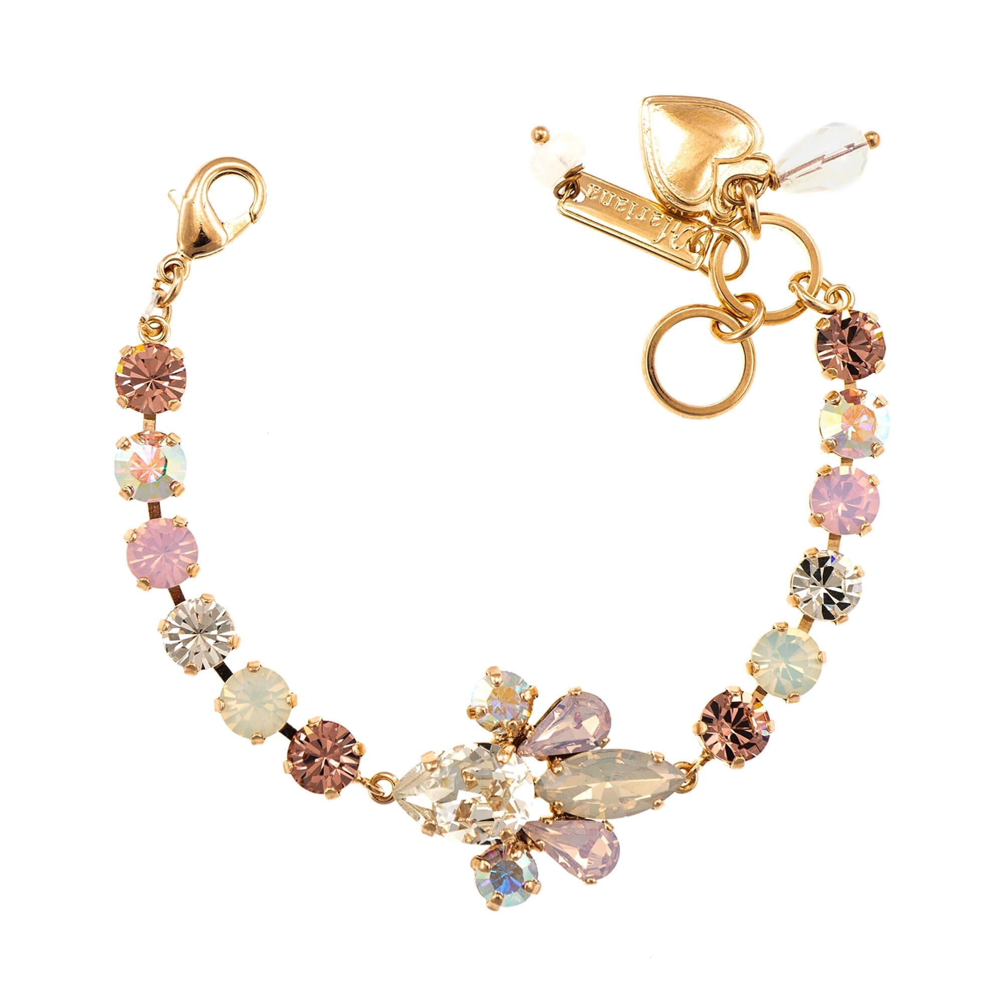 Bratara placata cu Aur roz de 24K, Cristale, Aura by Roxannes - Mariana Jewellery, Alb/Roz 4030/6-1112RG