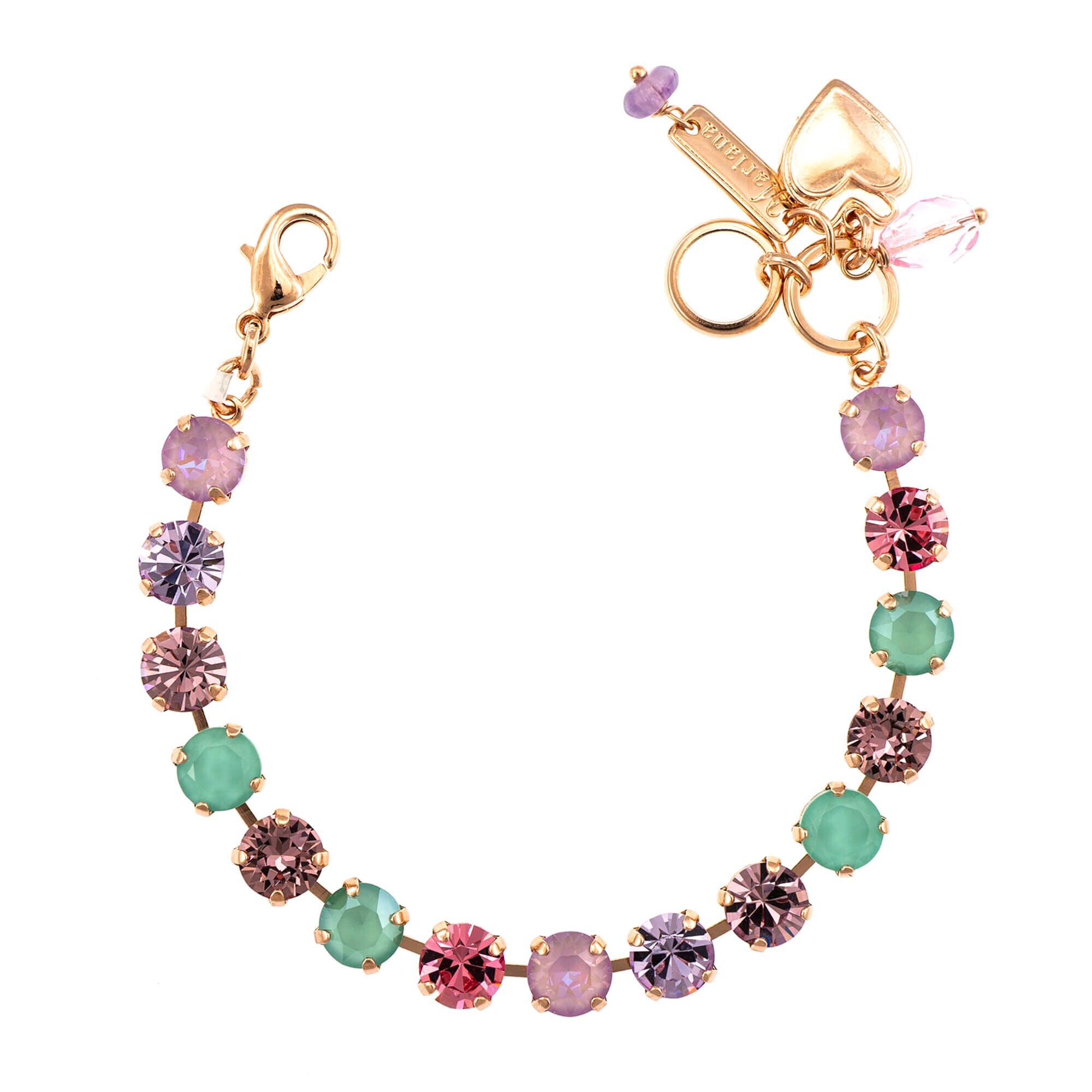 Bratara placata cu Aur roz de 24K, Cristale, Lavender - Botanica by Roxannes - Mariana Jewellery, Multicolor 4252-1910RG