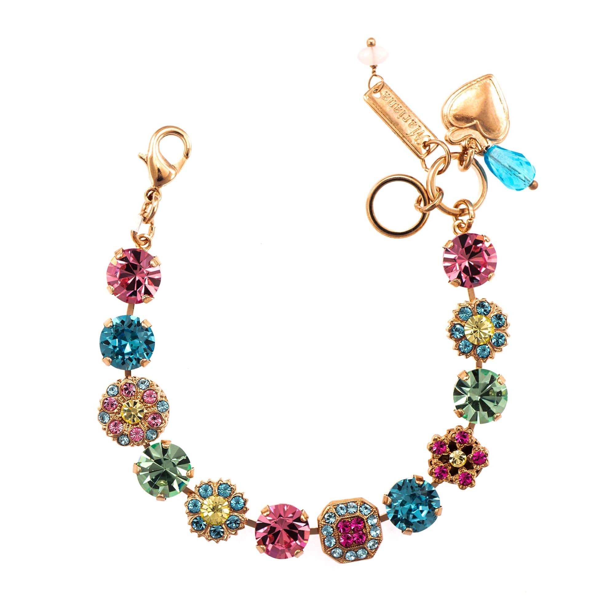 Bratara placata cu Aur roz de 24K, Cristale, Spring Flowers by Roxannes - Mariana Jewellery, Multicolor 4245/3-2141RG