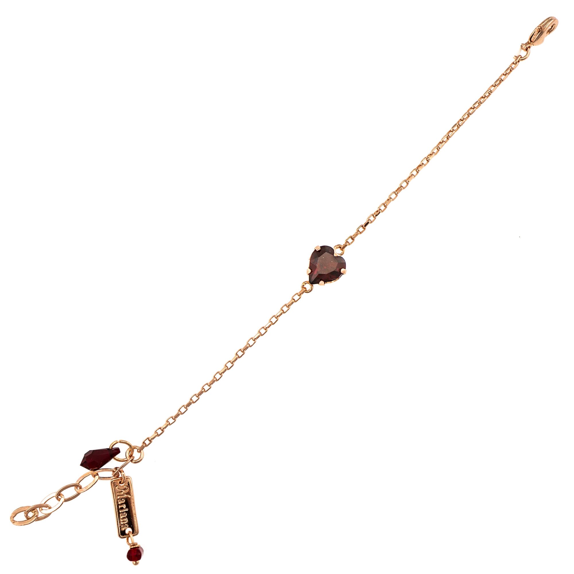 Bratara placata cu Aur roz de 24K, Cristale, Camelia - Botanica by Roxannes - Mariana Jewellery, Rosu 4100/2-208RG