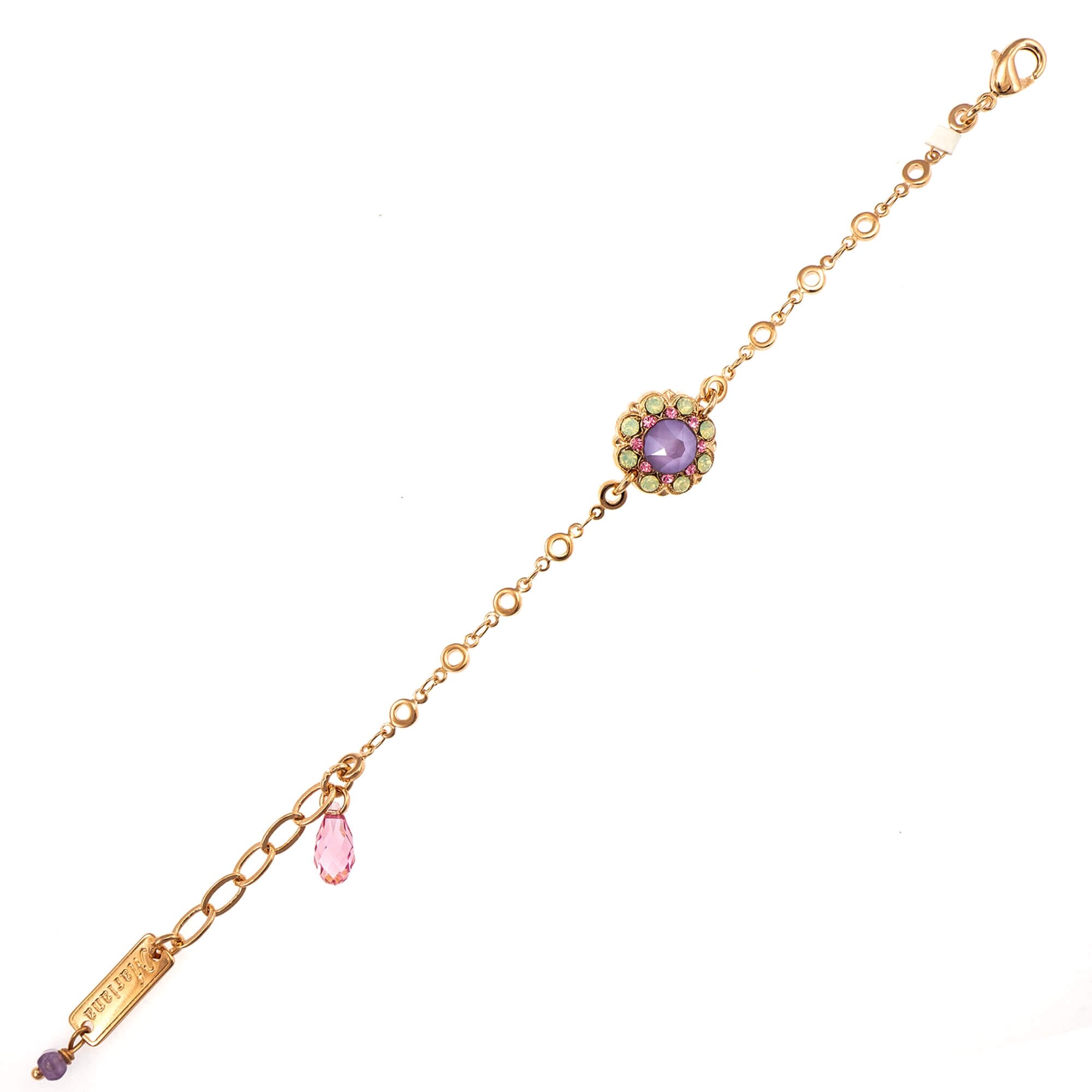 Bratara placata cu Aur roz de 24K, Cristale, Lavender - Botanica by Roxannes - Mariana Jewellery, Multicolor 4417/1-1910RG