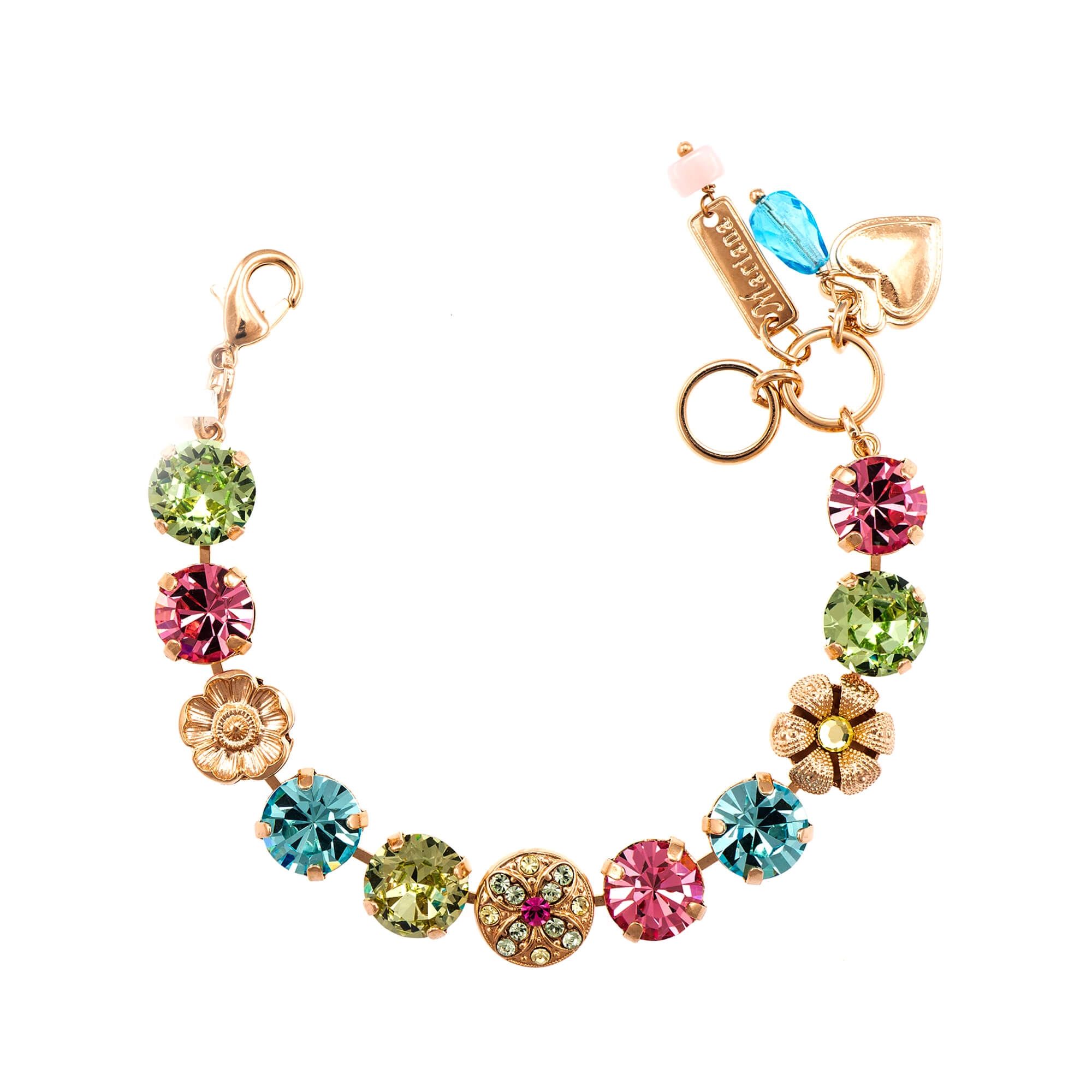 Bratara placata cu Aur roz de 24K, Cristale, Spring Flowers by Roxannes - Mariana Jewellery, Multicolor 4308-2141RG