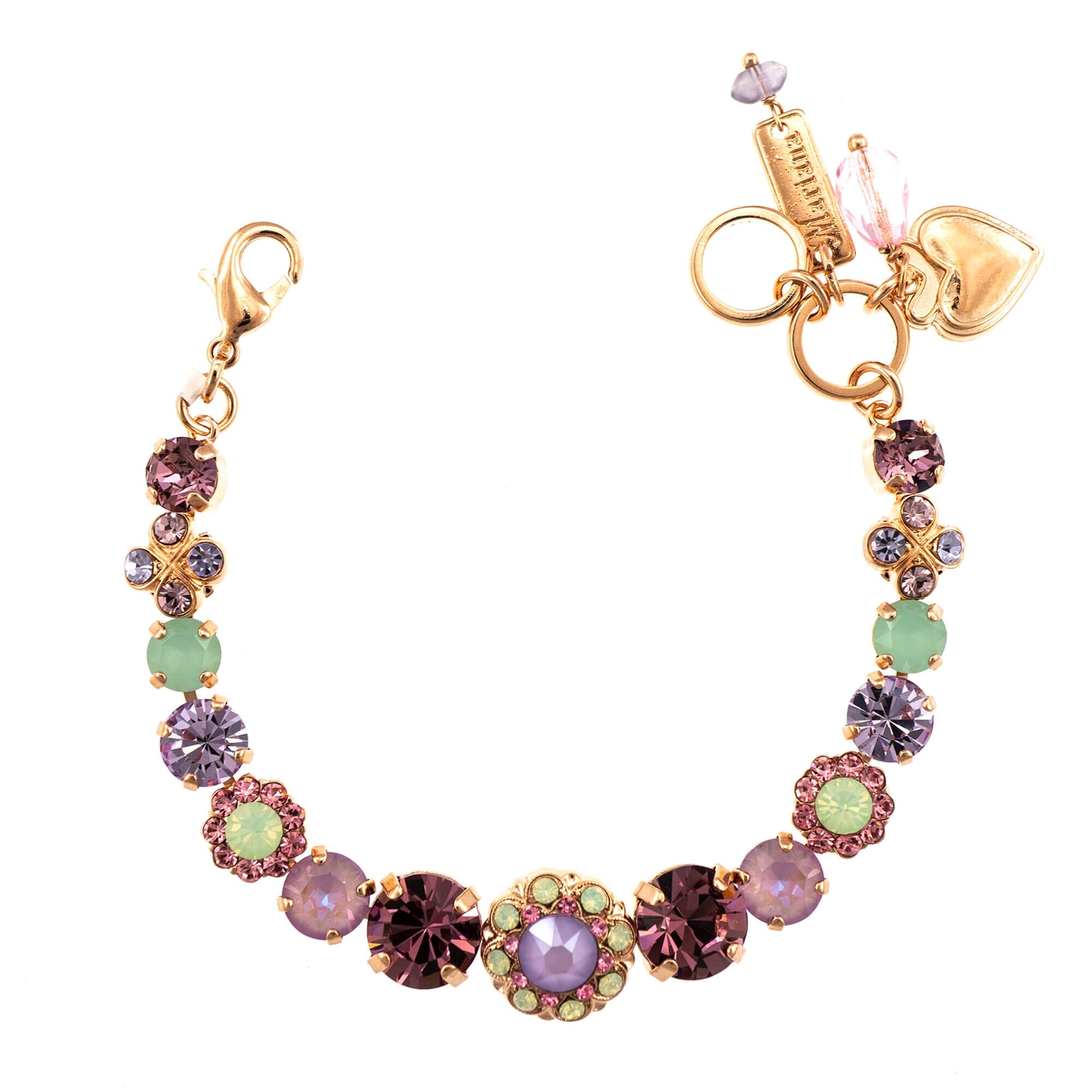 Bratara placata cu Aur roz de 24K, Cristale, Lavender - Botanica by Roxannes - Mariana Jewellery, Multicolor 4352/3-1910RG