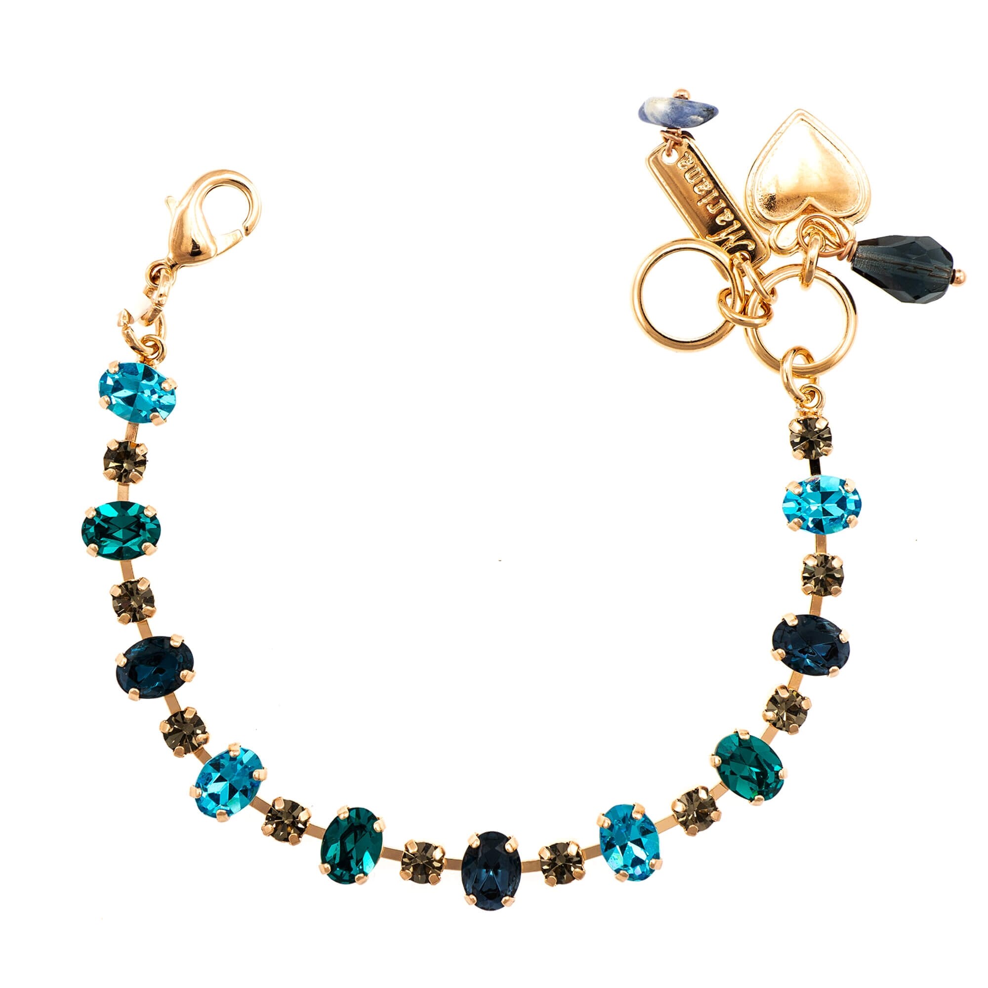 Bratara placata cu Aur roz de 24K, Cristale, Nightfall - Mystique by Roxannes - Mariana Jewellery, Albastru 4508/1-1114RG