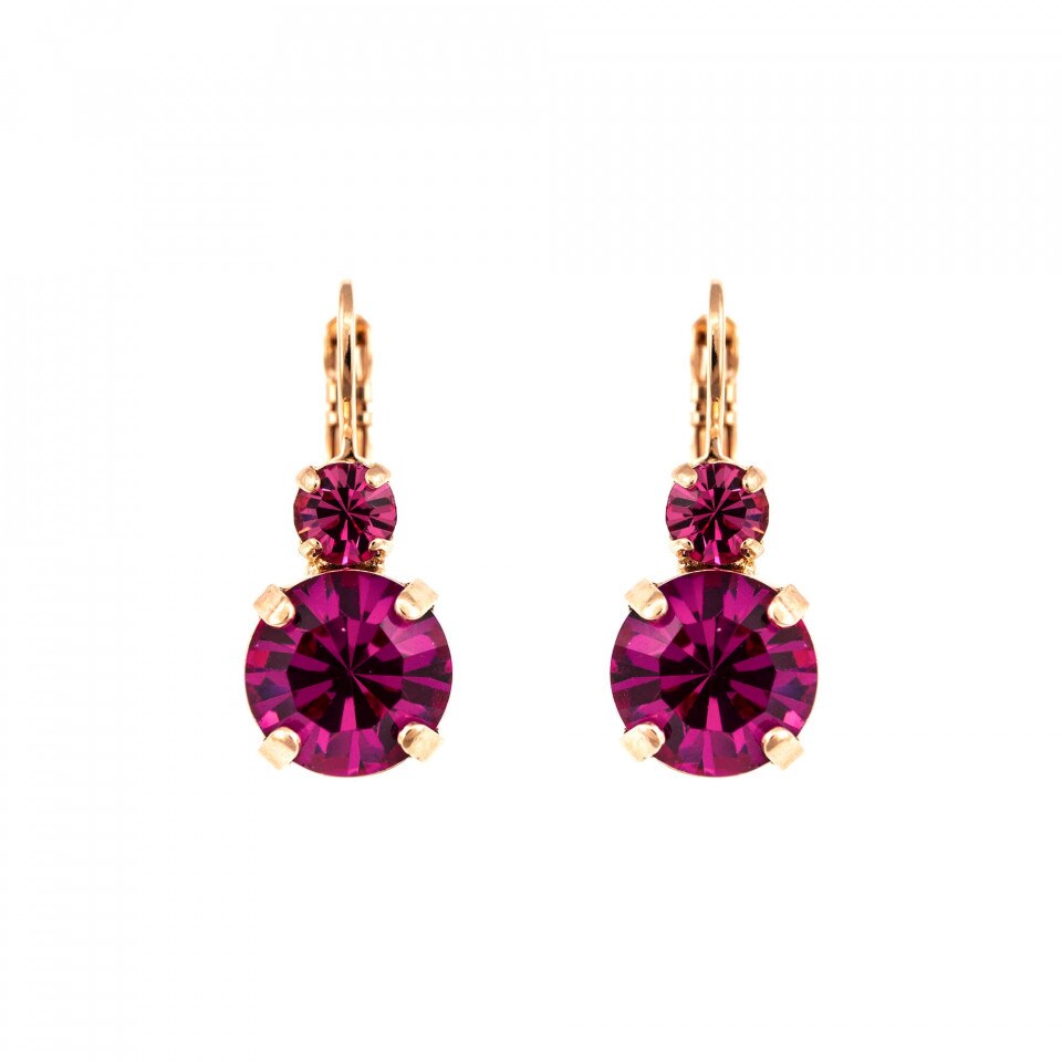 Cercei placati cu Aur roz de 24K, Cristale Swarovski, Camelia - Botanica by Roxannes - Mariana Jewellery, Multicolor 1037-5022RG6