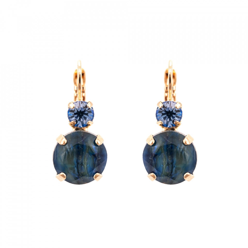 Cercei placati cu Aur roz de 24K, Cristale Swarovski, Paradise by Roxannes - Mariana Jewellery, Albastru 1037-21130RRG6