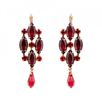 Cercei placati cu Aur roz de 24K, Cristale Swarovski, Lady In Red by Roxannes - Mariana Jewellery, Rosu 1410-1070RG6 Cercei placati cu Aur roz de 24K, Cristale Swarovski, Lady In Red by Roxannes - Mariana Jewellery, Rosu 1410-1070RG6