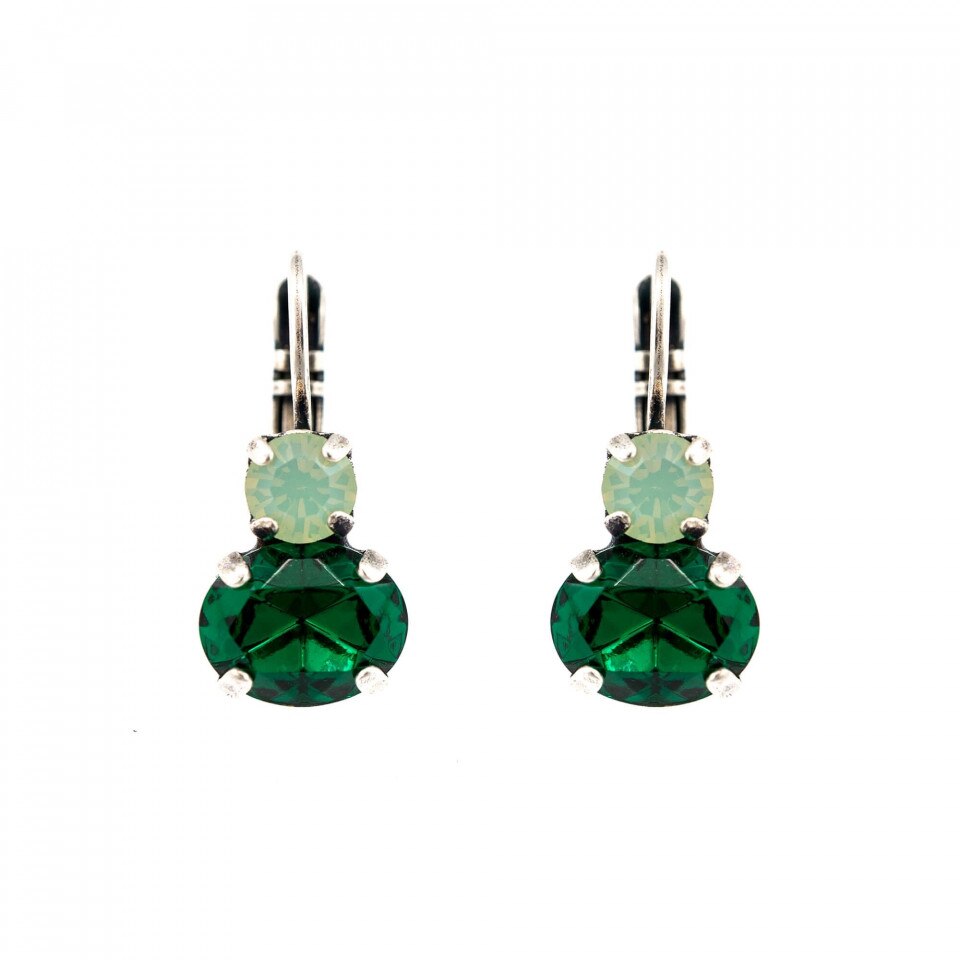 Cercei placati cu Argint 925, Cristale Swarovski, Fern by Roxannes - Mariana Jewellery, Verde 294205SP6