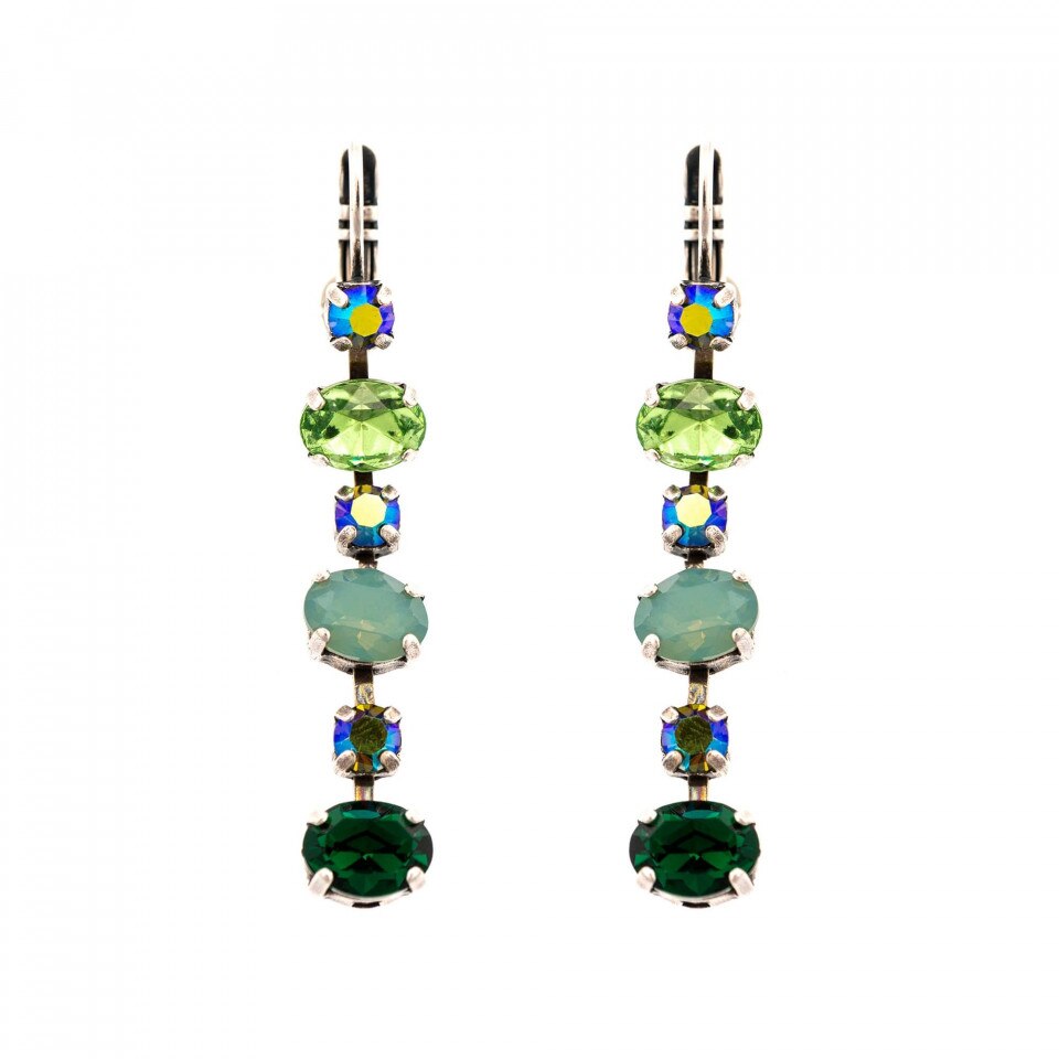 Cercei placati cu Argint 925, Cristale Swarovski, Fern by Roxannes - Mariana Jewellery, Verde 1508/3-2143SP6