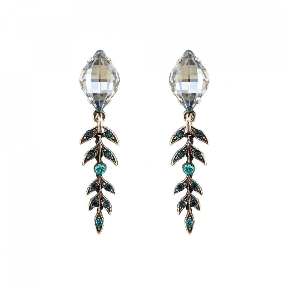Cercei placati cu Argint 925, Cristale Swarovski, Nightfall - Mystique by Roxannes - Mariana Jewellery, Albastru 1628-1114SP2