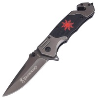 Cutit briceag de buzunar Browning 22 cm cu dispozitiv taiat centuri si spart geamuri, negru