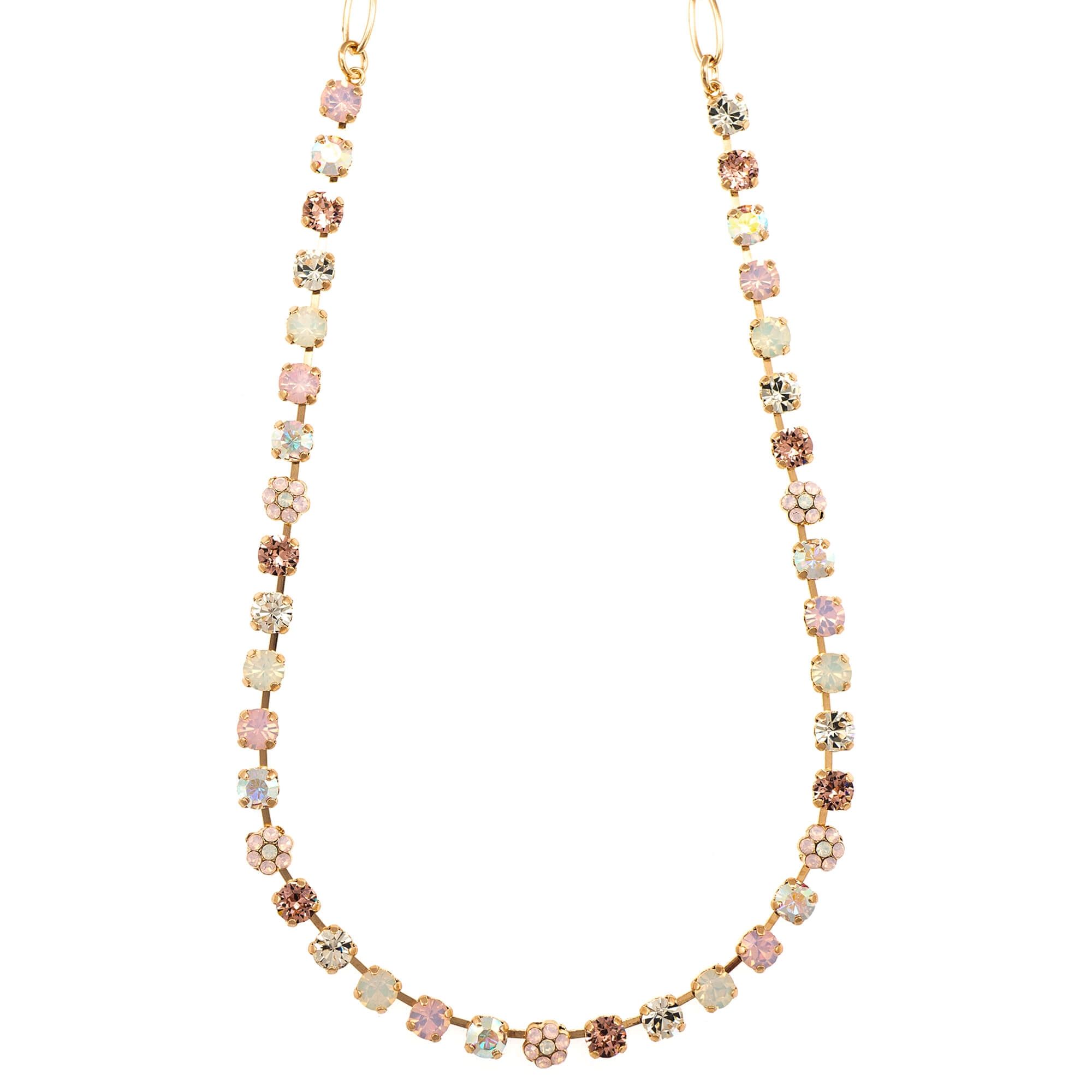 Colier placat cu Aur roz de 24K, Cristale, Aura by Roxannes - Mariana Jewellery, Alb/Roz 3008/1-1112RG