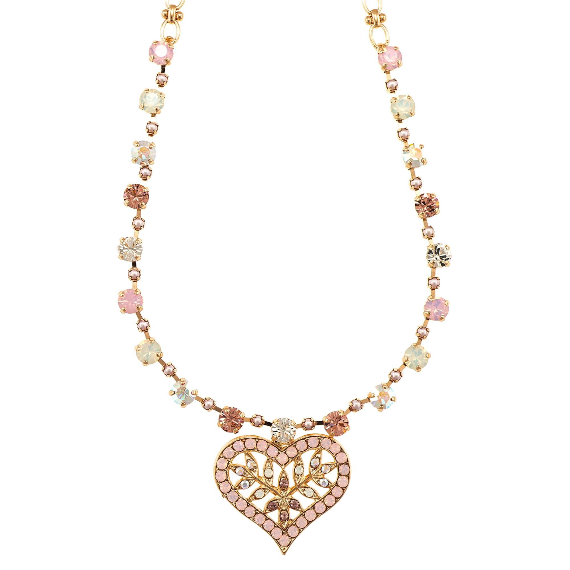 Colier placat cu Aur roz de 24K, Cristale, Aura by Roxannes - Mariana Jewellery, Alb/Roz 3173/5-1112RG