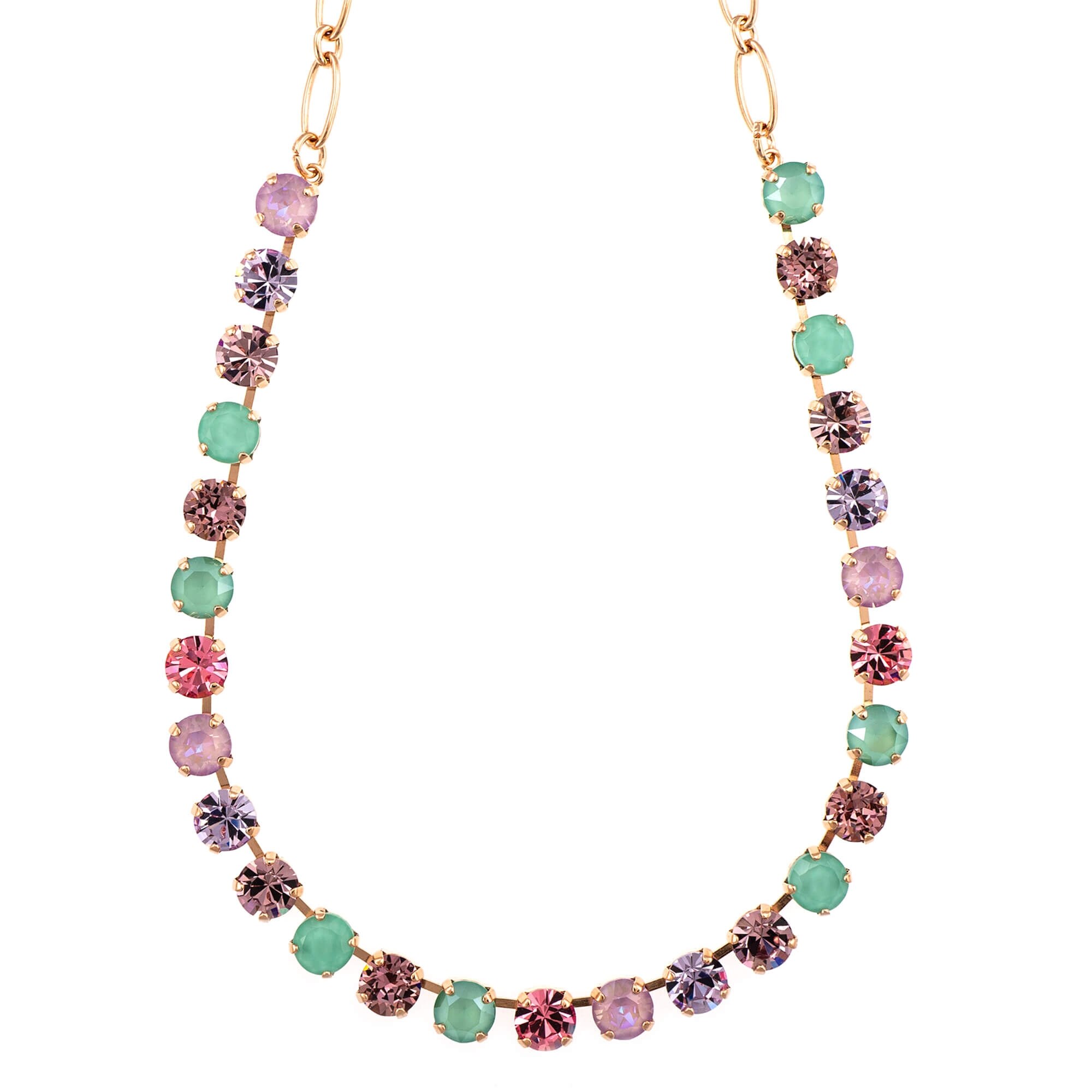 Colier placat cu Aur roz de 24K, Cristale, Lavender - Botanica by Roxannes - Mariana Jewellery, Multicolor 3252-1910RG