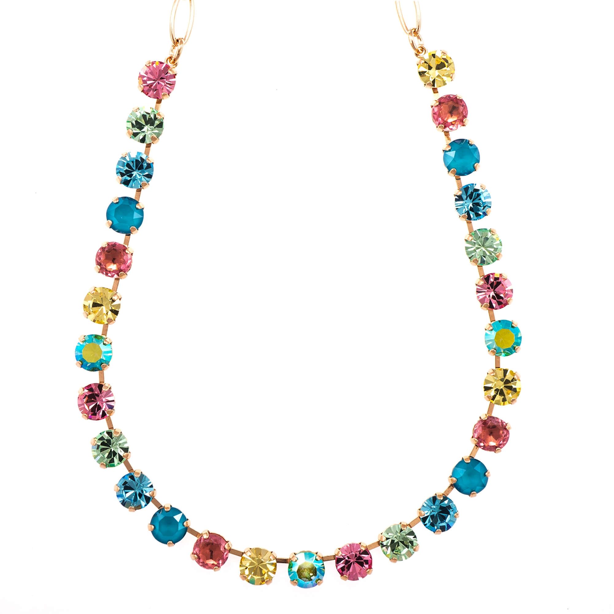 Colier placat cu Aur roz de 24K, Cristale, Spring Flowers by Roxannes - Mariana Jewellery, Multicolor 3252-2141RG