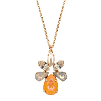 Pandantiv cu lant placat cu Aur roz de 24K, Cristale, Gardenia - Botanica by Roxannes - Mariana Jewellery, Alb/Creme 5032/8-1913RG Pandantiv cu lant placat cu Aur roz de 24K, Cristale, Gardenia - Botanica by Roxannes - Mariana Jewellery, Alb/Creme 5032/8-1913RG