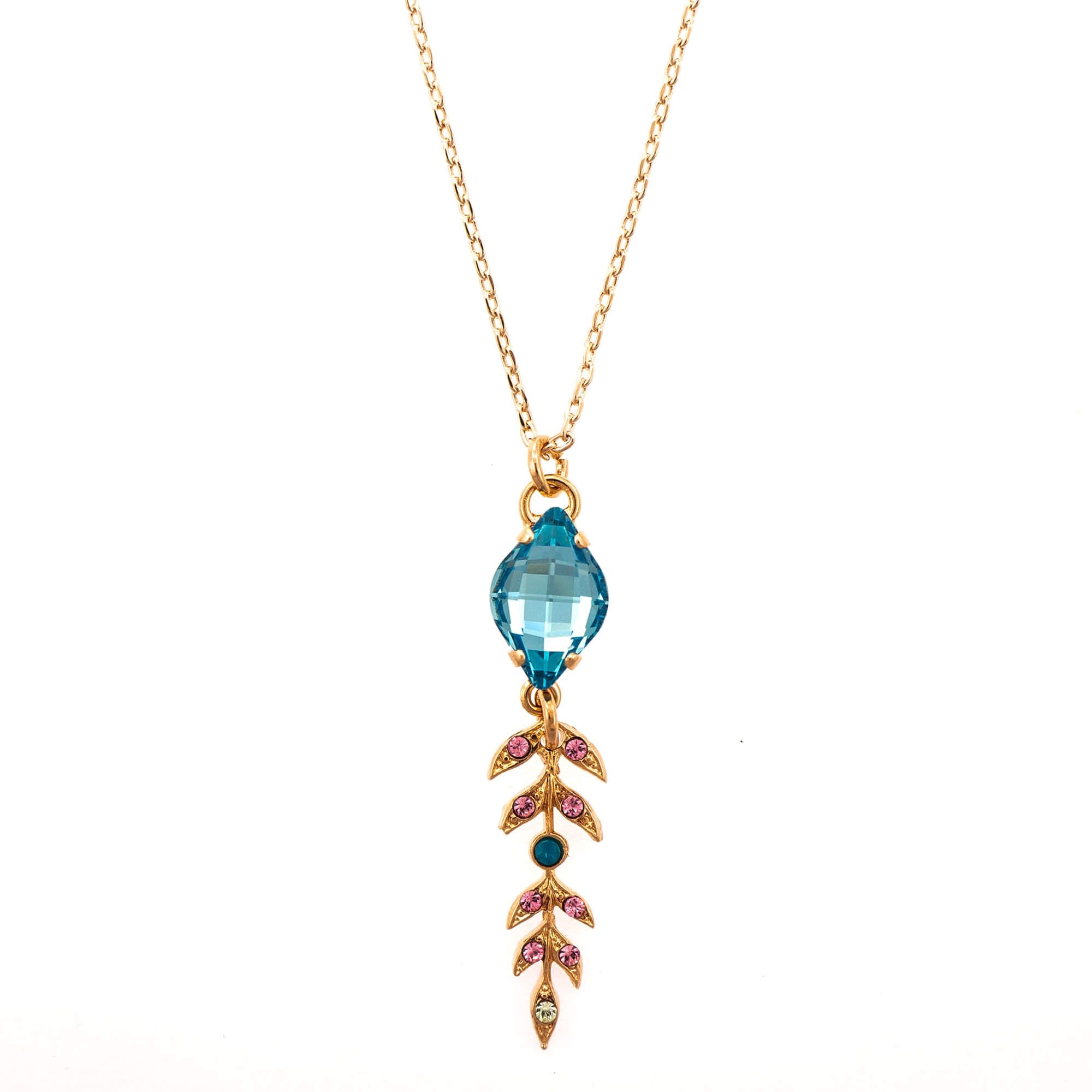 Pandantiv cu lant placat cu Argint 925, Cristale, Spring Flowers by Roxannes - Mariana Jewellery, Multicolor 5628-2141RG