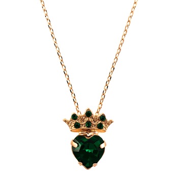 Pandantiv cu lant placat cu Aur roz de 24K, Cristale, Emerald by Roxannes - Mariana Jewellery, Verde 5543-205205RG Pandantiv cu lant placat cu Aur roz de 24K, Cristale, Emerald by Roxannes - Mariana Jewellery, Verde 5543-205205RG