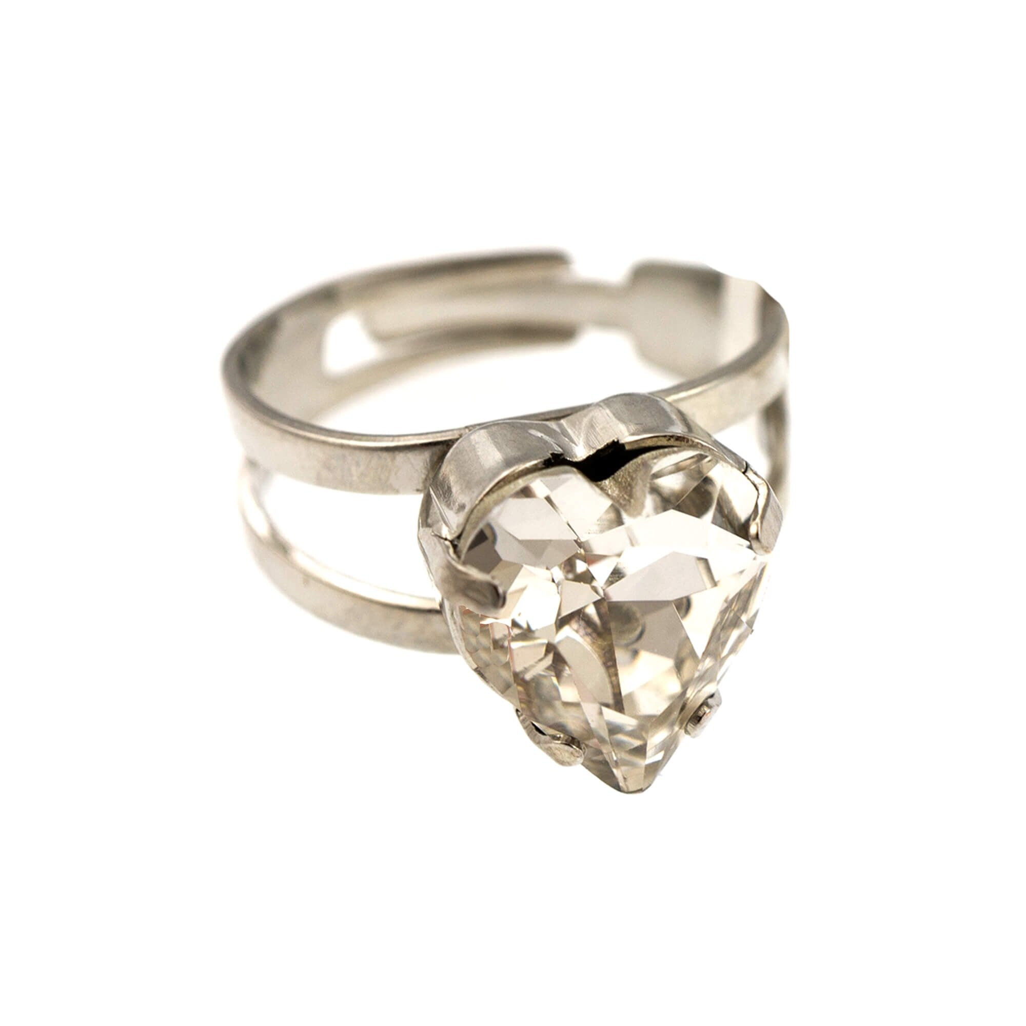Inel placat cu rodiu, Cristale, Aura by Roxannes - Mariana Jewellery, Cristal Transparent 7100/2-001RO