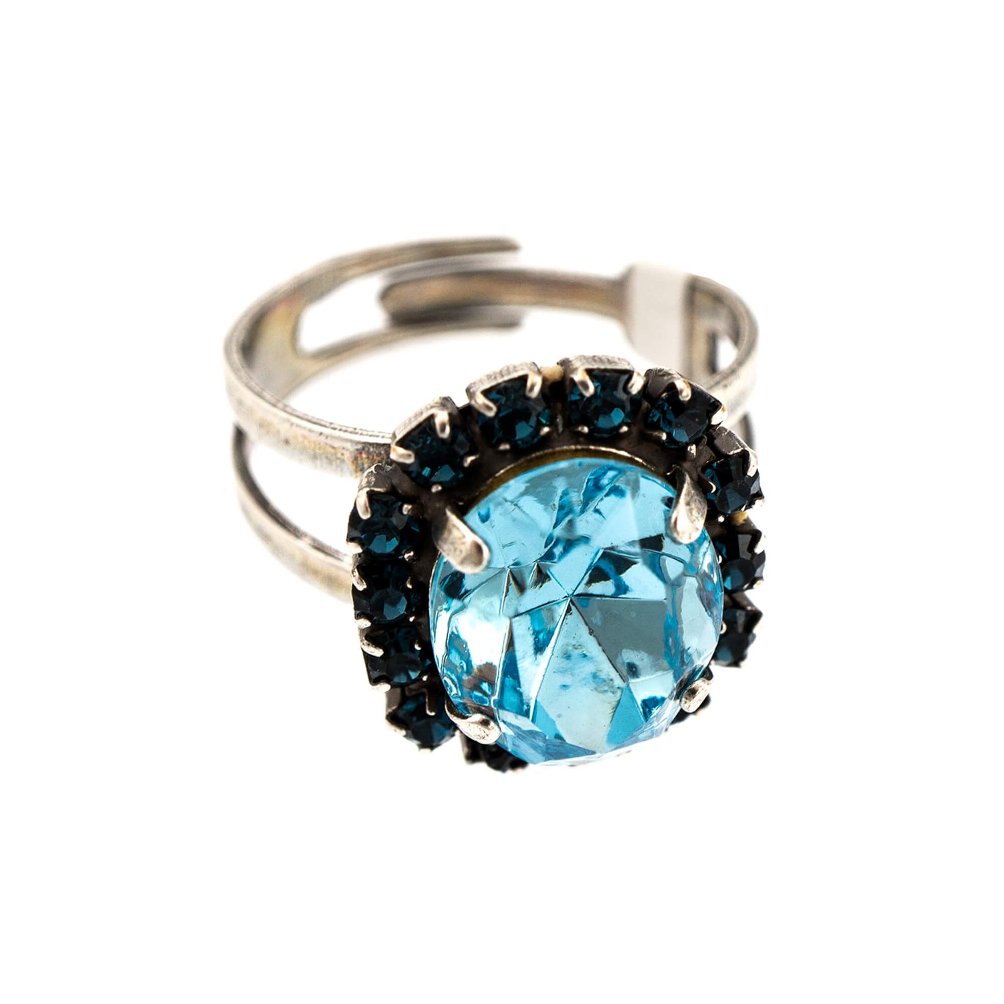 Inel placat cu Argint 925, Cristale, Nightfall - Mystique by Roxannes - Mariana Jewellery, Albastru 7090/4-1114SP