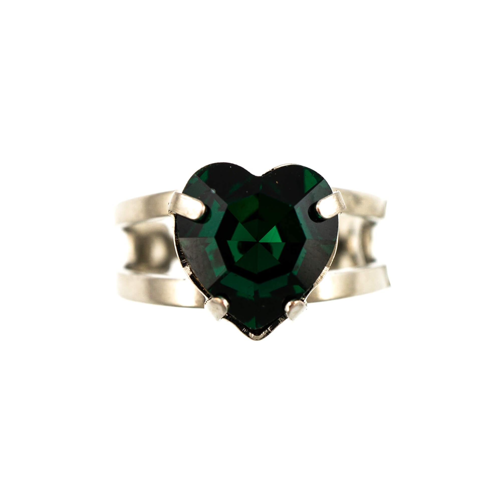 Inel placat cu rodiu, Cristale, Emerald by Roxannes - Mariana Jewellery, Verde 7100/2-205RO