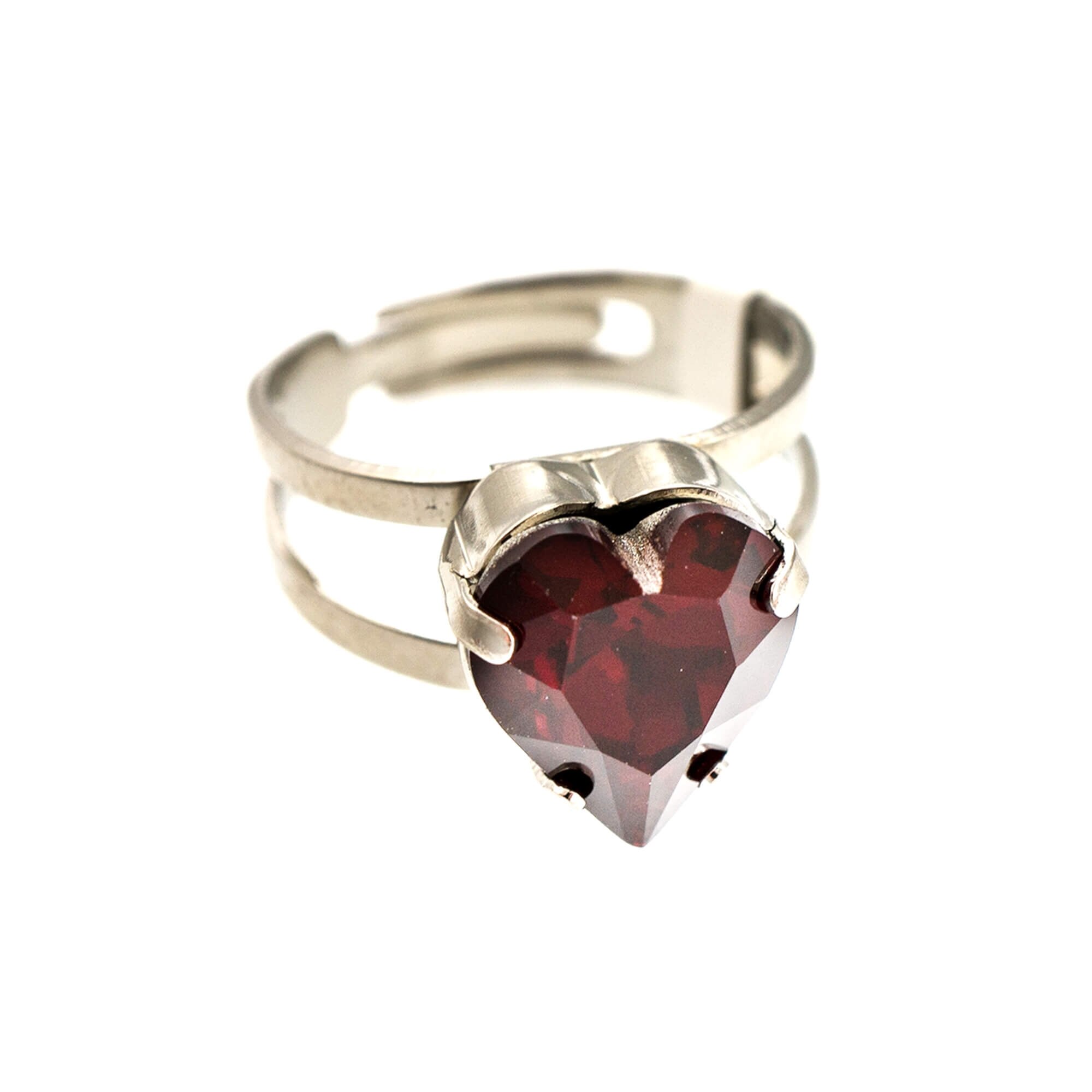 Inel placat cu rodiu, Cristale, Camelia - Botanica by Roxannes - Mariana Jewellery, Rosu 7100/2-208RO