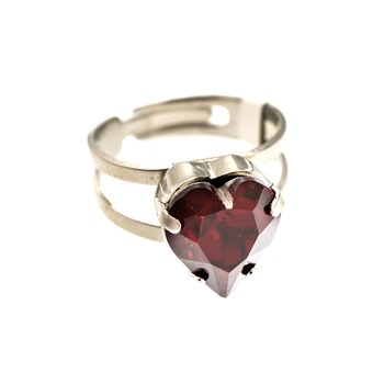 Inel placat cu rodiu, Cristale, Camelia - Botanica by Roxannes - Mariana Jewellery, Rosu 7100/2-208RO Inel placat cu rodiu, Cristale, Camelia - Botanica by Roxannes - Mariana Jewellery, Rosu 7100/2-208RO