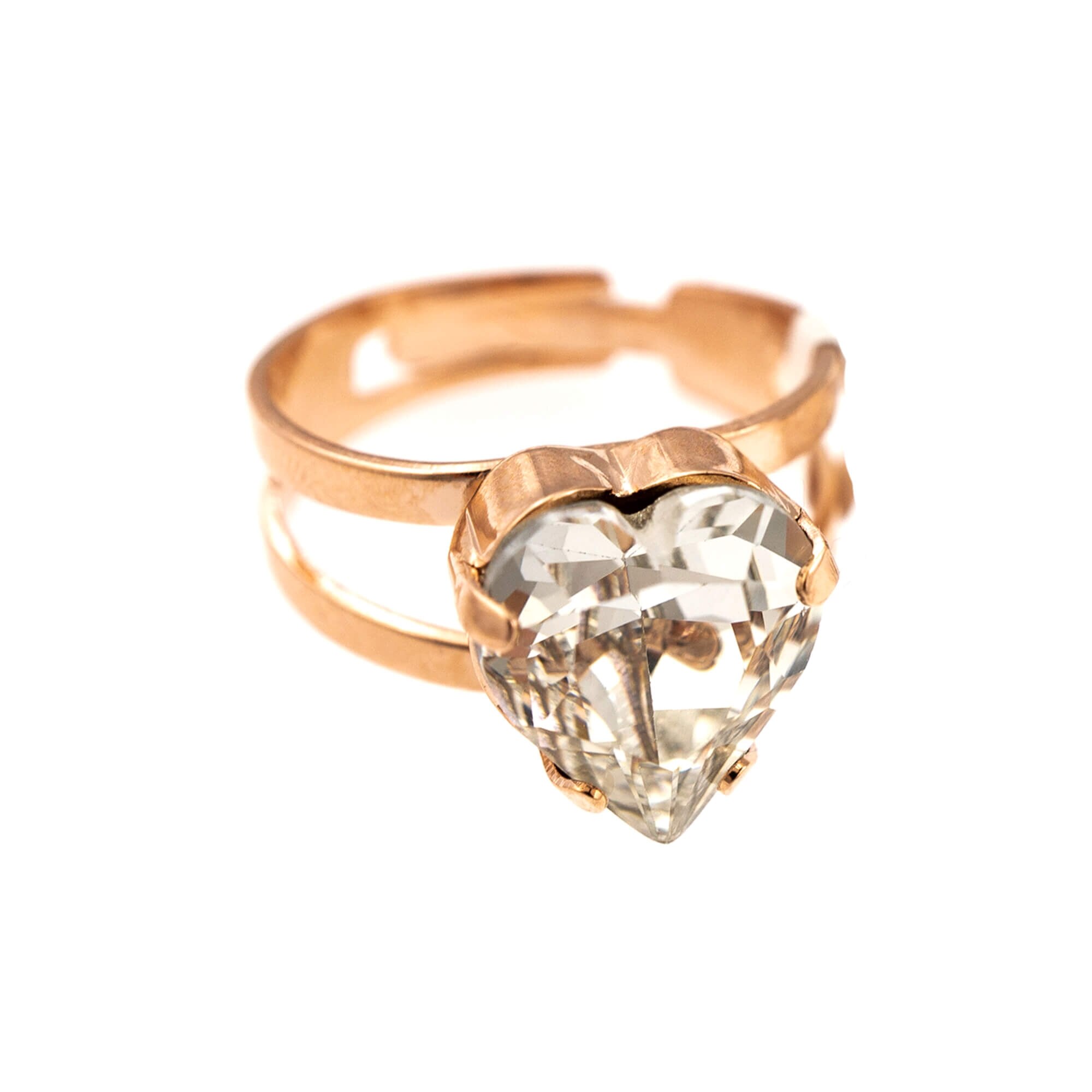 Inel placat cu Aur roz de 24K, Cristale, Aura by Roxannes - Mariana Jewellery, Cristal Transparent 7100/2-001RG
