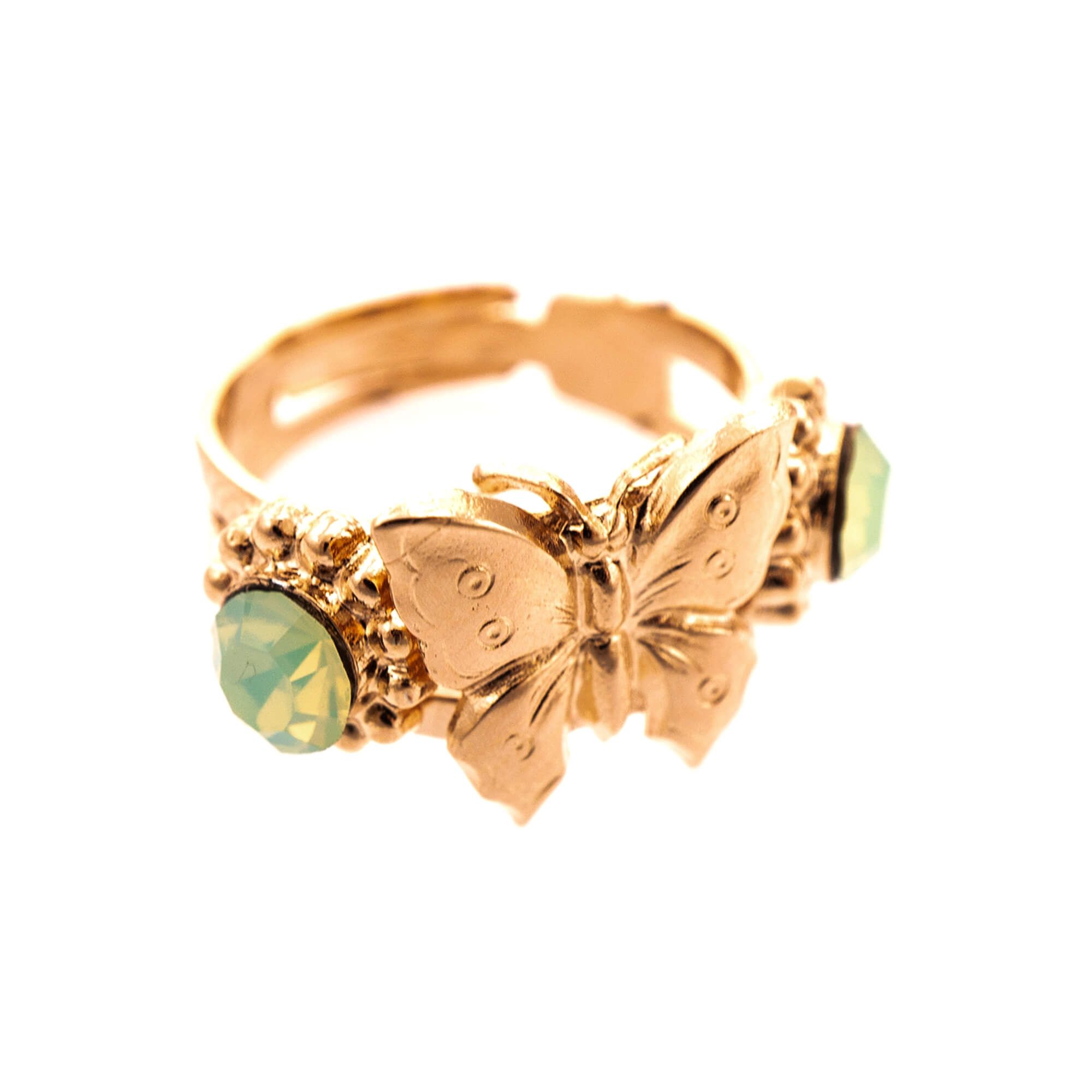 Inel placat cu Aur roz de 24K, Cristale, Fern by Roxannes - Mariana Jewellery, Vernil 7622-294RG
