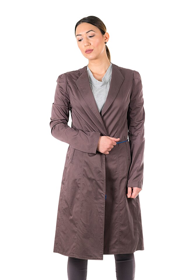 Trenci bio cotton Steffboutique, Material 100% bumbac, Violet pruna, Violet pruna