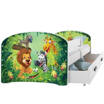 Pat pentru copii, Interbeds, Luki163x87 cm , Alb/verde Pat pentru copii, Interbeds, Luki163x87 cm , Alb/verde