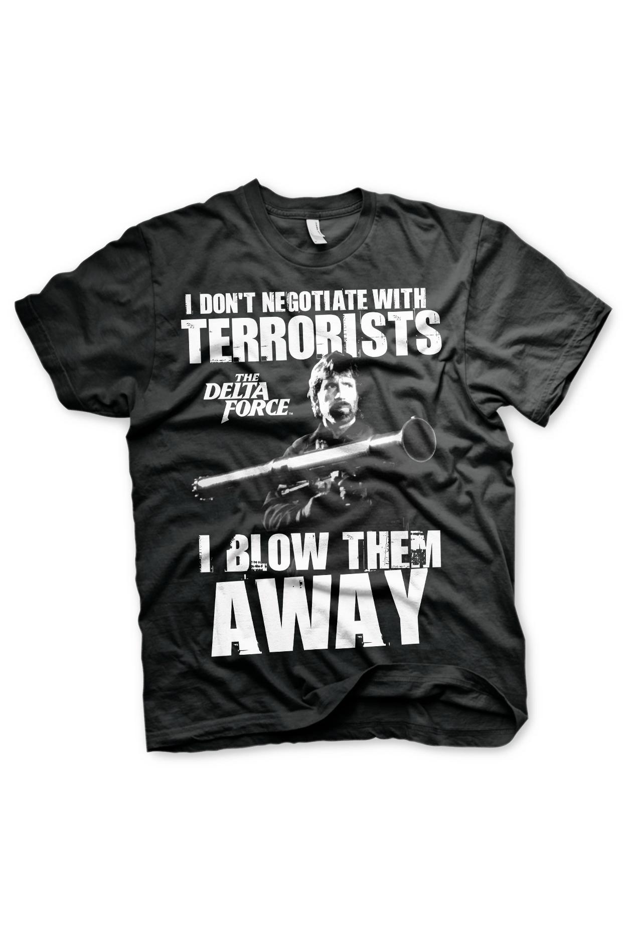 Tricou pentru barbati, Chuck Norris, I Blow Terrorists Away, Negru