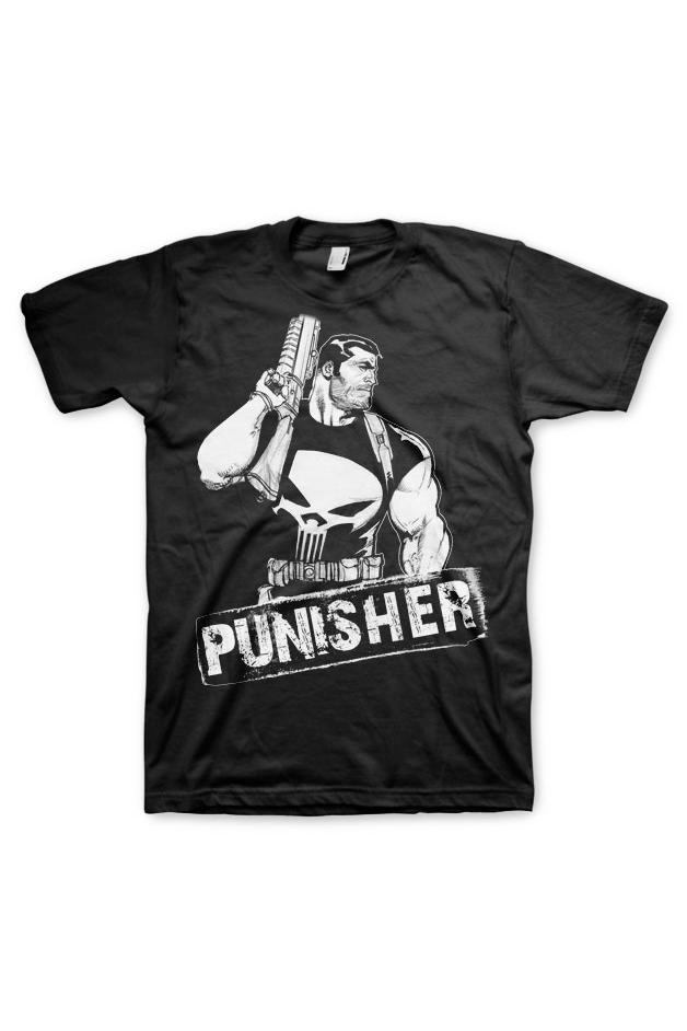 Tricou pentru barbati, Punisher, Character Black, Negru