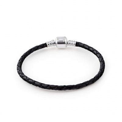 Bratara dama Selene Black Leather Simple 17cm - fara clasp Selene