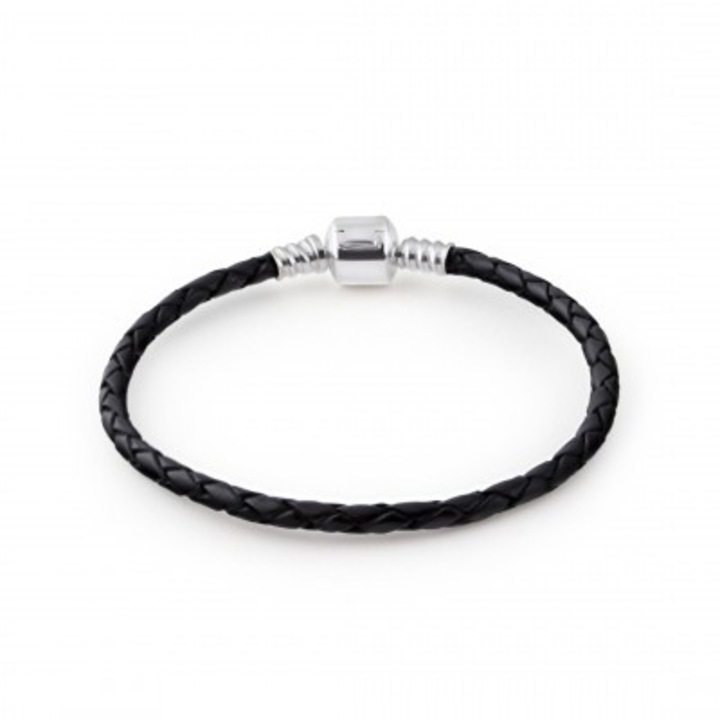 Bratara dama Selene Black Leather Simple 17cm - fara clasp Selene