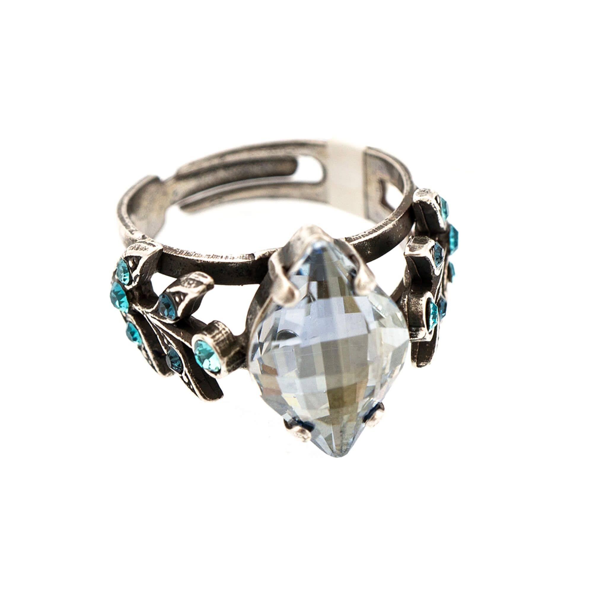 Inel placat cu Argint 925, Cristale, Nightfall - Mystique by Roxannes - Mariana Jewellery, Albastru 7628-1114SP