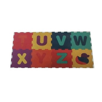 Covoras puzzle din spuma Eva, 8 piese cu litere si animale colorate, 31,5x31,5 cm Covoras puzzle din spuma Eva, 8 piese cu litere si animale colorate, 31,5x31,5 cm