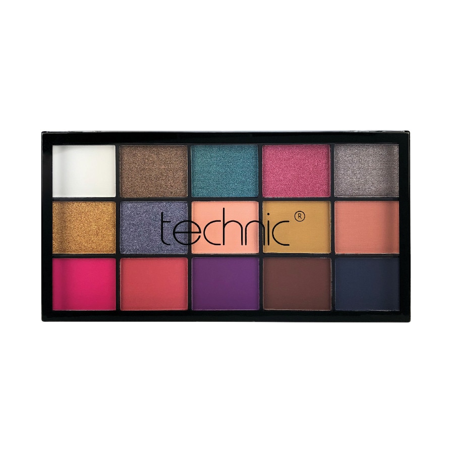 Trusa fard de ochi, Technic, Vacay Pigment, 15 culori