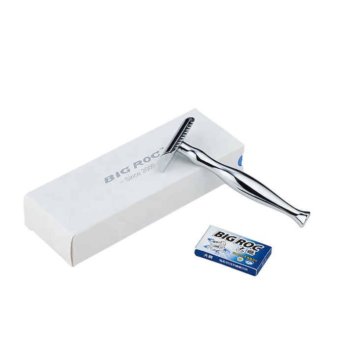 Aparat de ras clasic, Big Roc, minimalist, otel inoxidabil