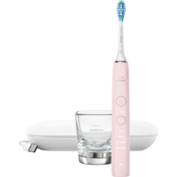 Periuta electrica sonica Philips Sonicare DiamondClean HX9911/29, 62000 miscari/minut, 4 moduri de curatare, 3 intensitati, conectivitate la aplicatie, senzor presiune, functie BrushSync, 1 cap de periere, toc de transport, pahar de incarcare, Roz