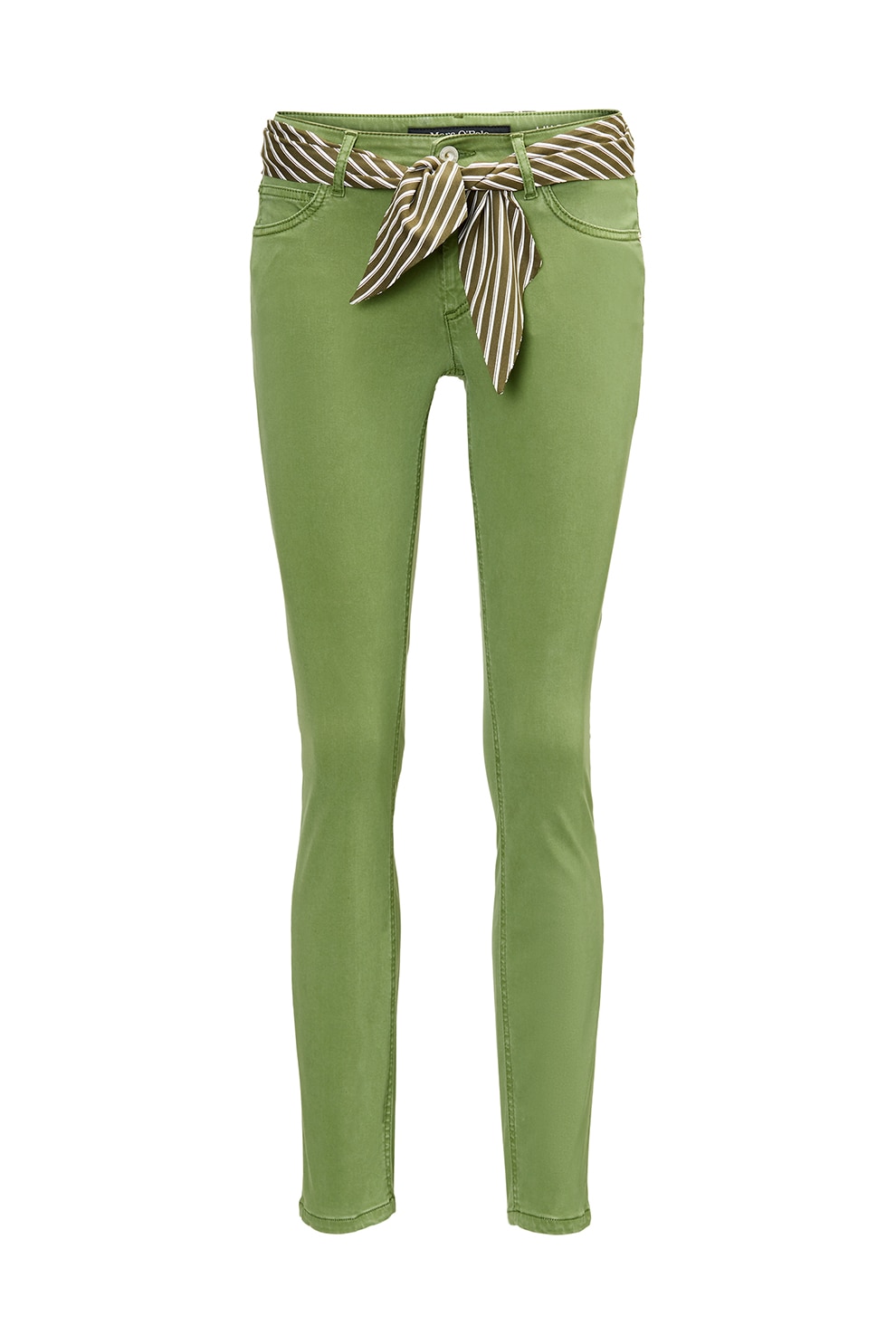 Marc O'Polo, Pantaloni slim fit cu cordon, Verde oliv, W28-L32
