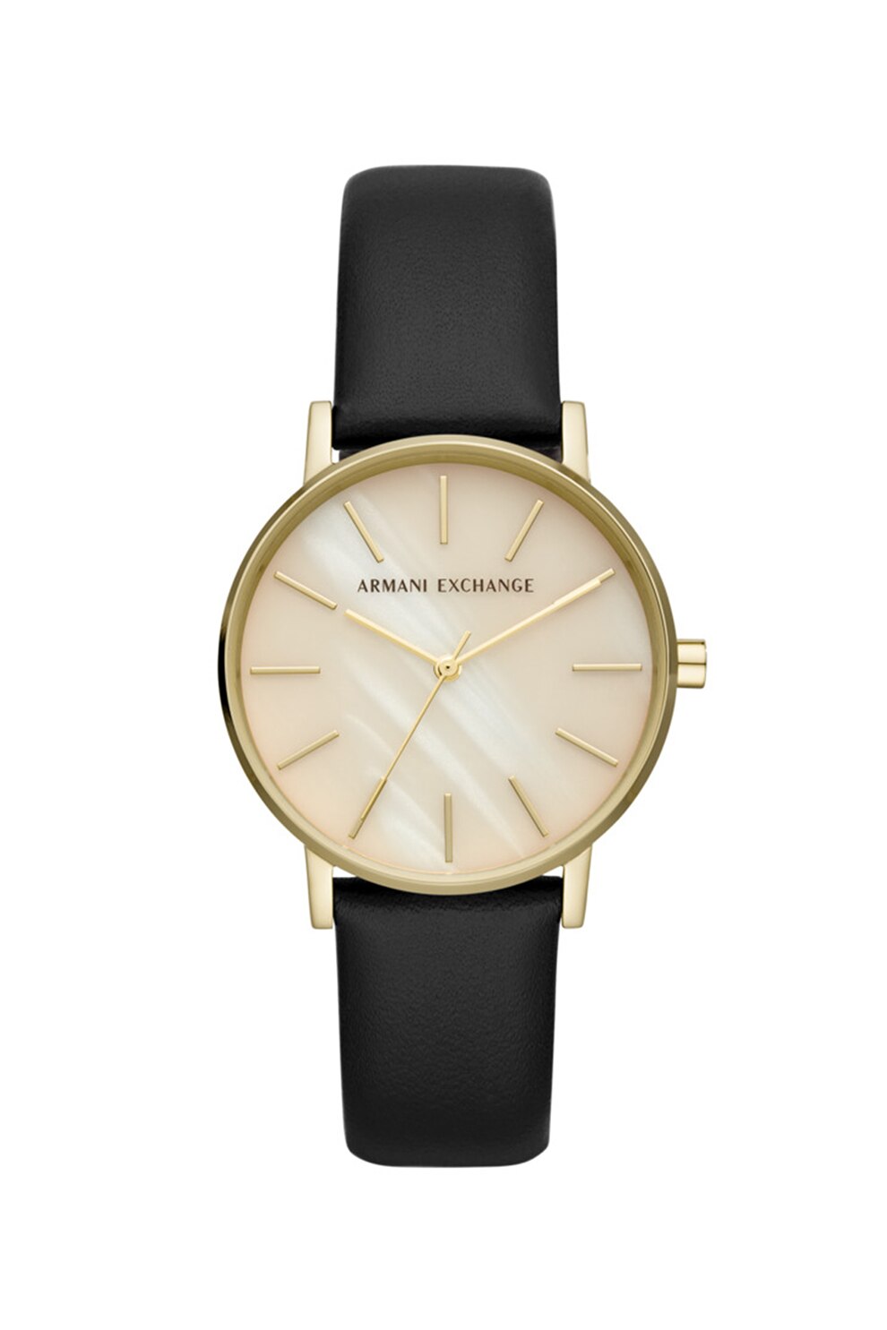 ARMANI EXCHANGE, Ceas cu o curea de piele, Negru/Auriu