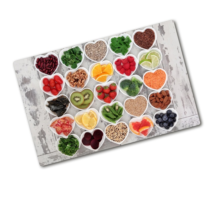 Tocator de bucatarie, Tulup, Mancare sanatoasa, Multicolor, 80x52 cm, 010010520060000007039
