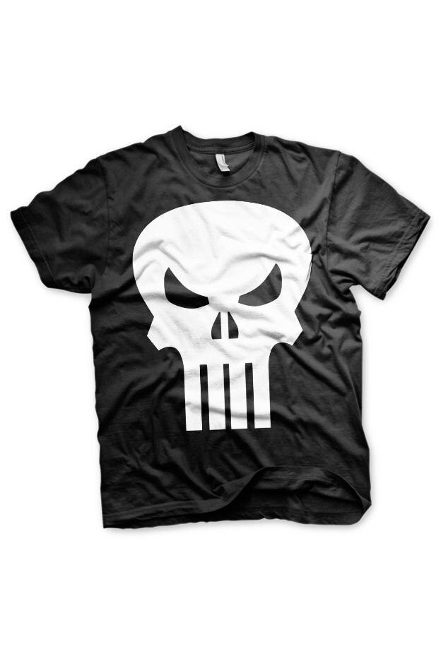 Tricou pentru barbati, Punisher, Skull Black, Negru, XL