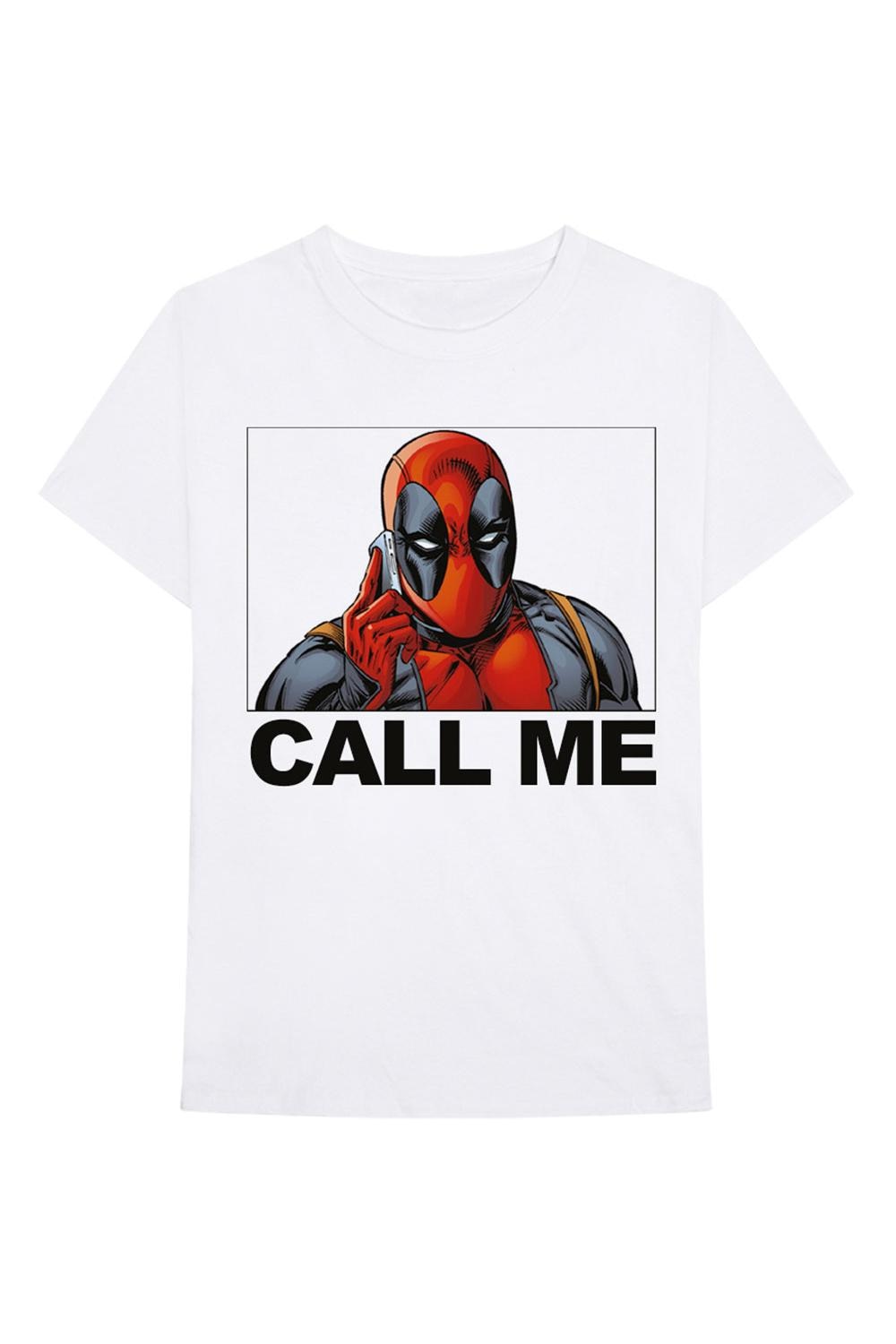 Tricou pentru barbati, Deadpool, Call Me, Alb, S