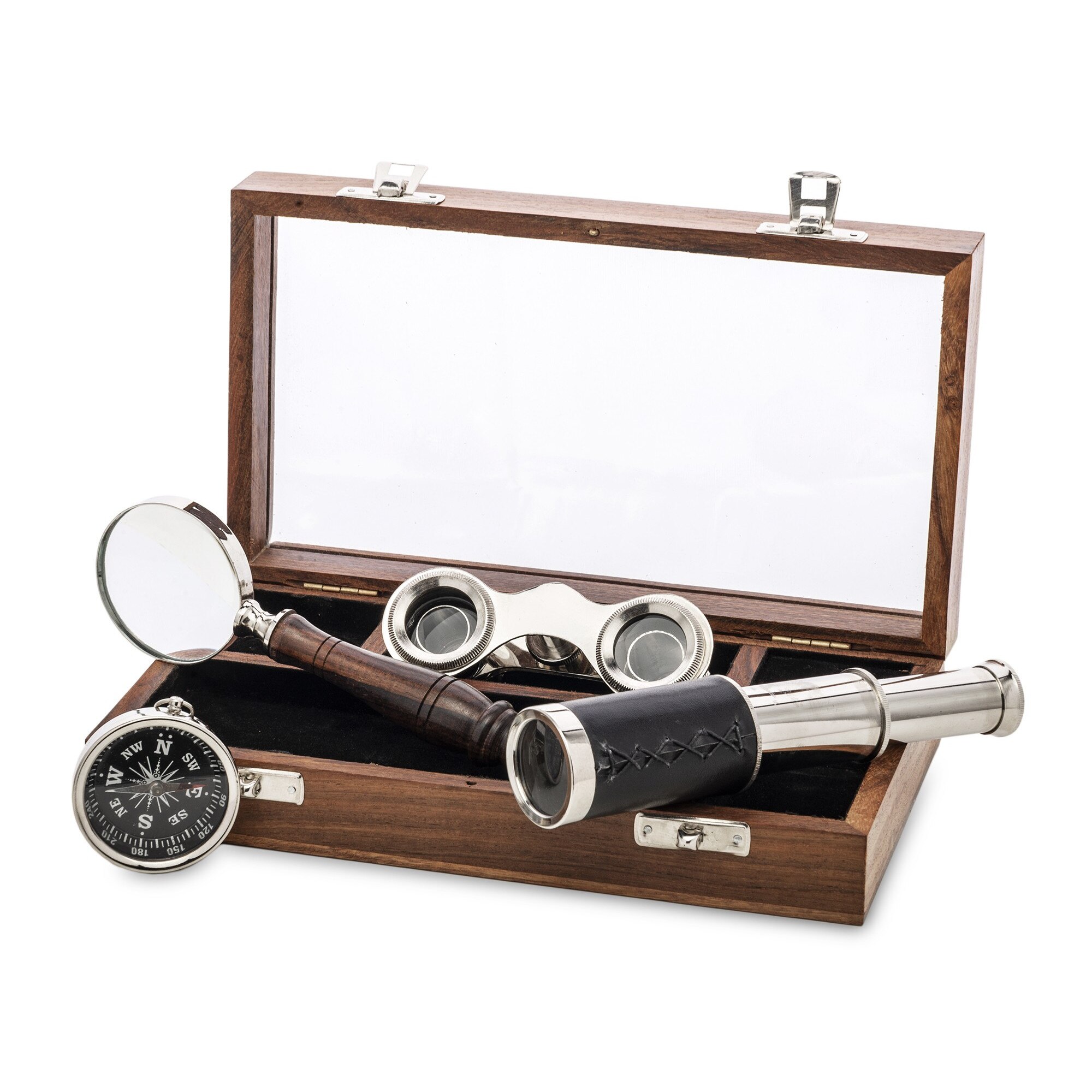 Set birou, 4 piese + cutie lemn, 5.5x22x13 cm