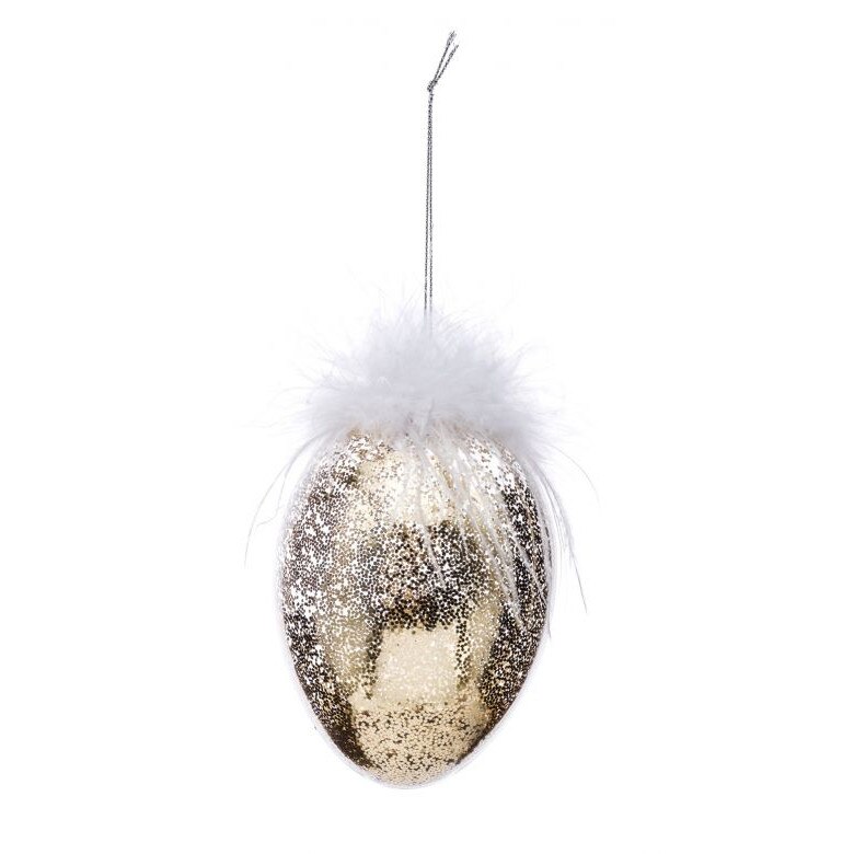 Decoratiune de sticla, ou auriu, 12x8 cm